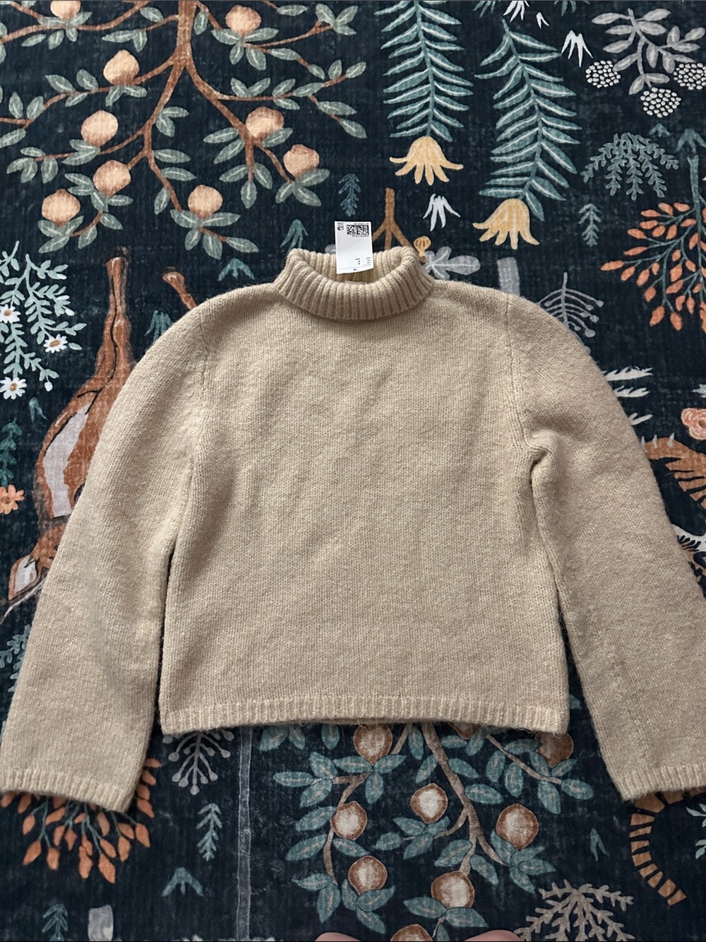Cream Turtleneck Crop Sweater - Unbranded